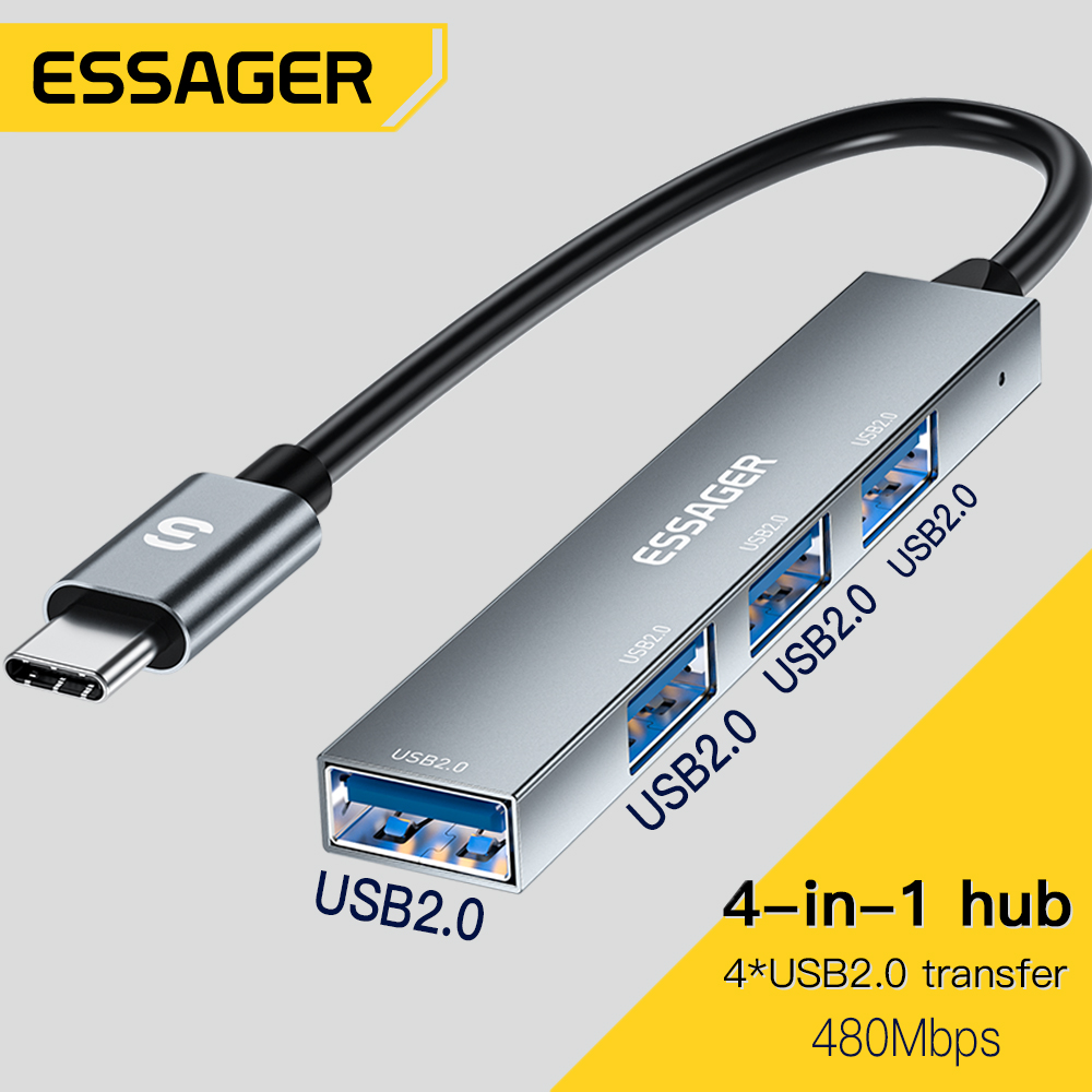 Usb Hub Type C - Essager 4'ü 1 arada USB C