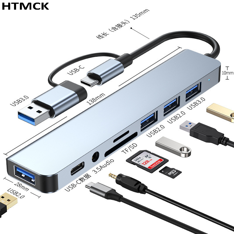 Usb Hub Type C - 8'i 1 Arada USB Type-C Çoklu